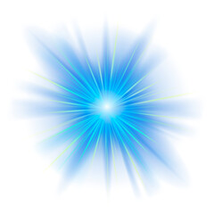 Obraz premium PNG blue sunburst transparent design element