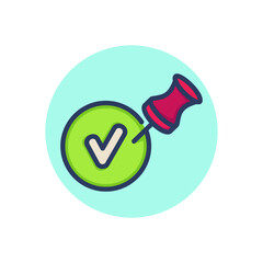 Approval seal line icon. Test, confirming, control outline sign. Check marks and business concept. Vector illustration symbol element for web design and apps