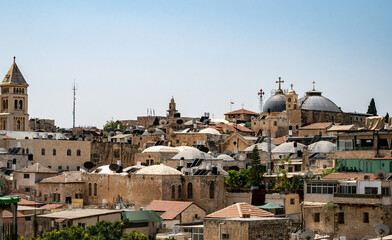 Fototapeta premium View on the landmarks of Jerusalem Old City,