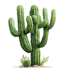 Fresh prickly png isolated on transparent background, cactus isolated on transparent background cutout, Ai generated 