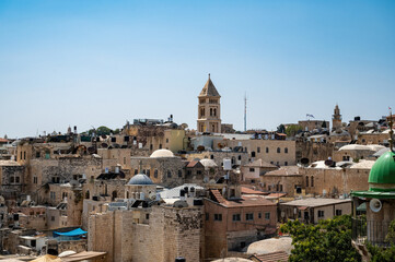 Fototapeta premium View on the landmarks of Jerusalem Old City,