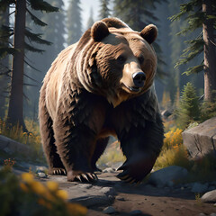 grizzly in the forest