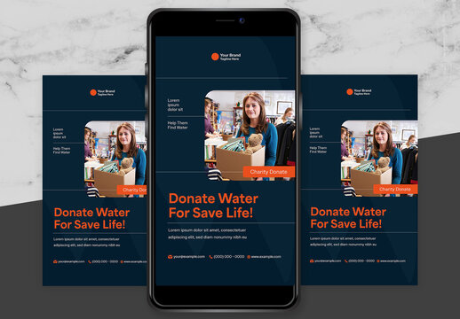 Blue and Orange Charity Instagram Story