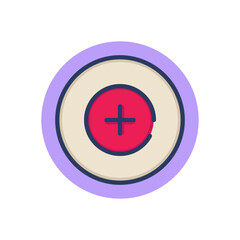 Obraz premium Focus line icon. Circle with cross, center, crosshair outline sign. Target, accuracy, goal concept. Vector illustration symbol element for web design and apps