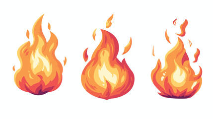 Hot burning fire icon. Flame light with hot tongues.