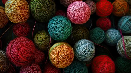 a few balls of colorful autumn crochet yarn to make a scarf wallpaper