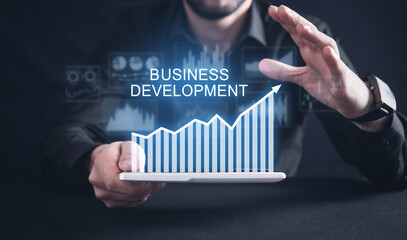 Business Development concept with a growth graph. Strategy. Growth