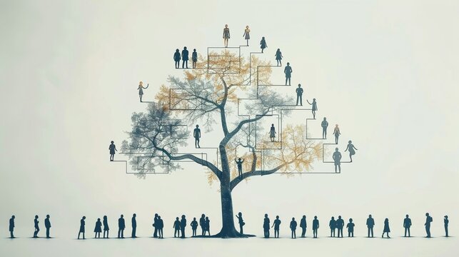 Tree diagram mapping out the succession planning within a company