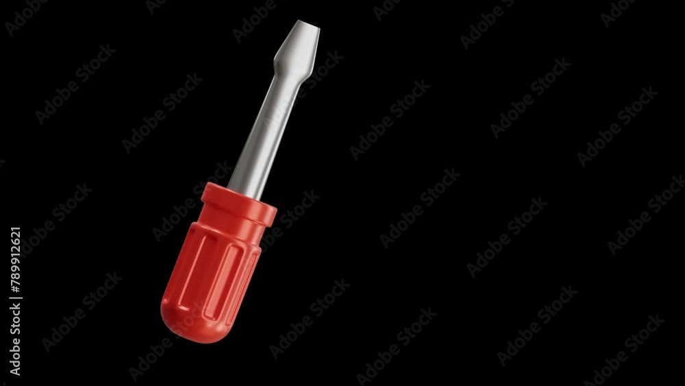 Poster 3d animation of screwdriver proper handling for diy projects | alpha channel