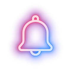 Png notification bell icon pink for social media app neon style