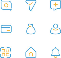 mobile banking icon duo tone, outline