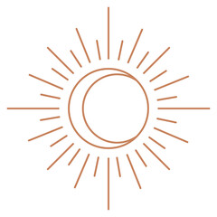 Png moon inside the sun modern celestial linear style