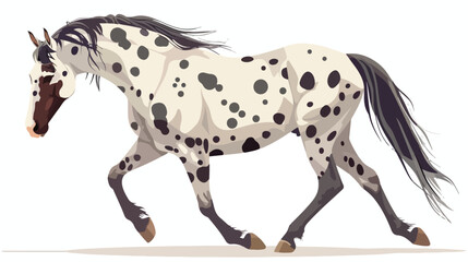Knabstrupper horse flat vector illustration. Danish background