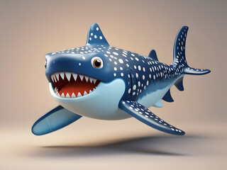 shark 3d render , shark cartoon illustration , shark cartoon isolated on white , shark with a fish , shark 3d render , shark cartoon isolated on white