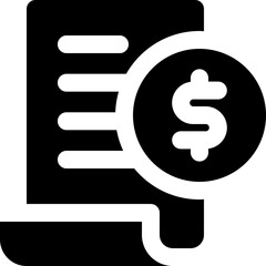 bill icon. vector glyph icon for your website, mobile, presentation, and logo design.