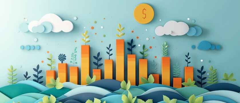 Waterfall chart illustrating the impact of costsaving initiatives on bottom line