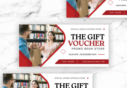 White and Red Gift Voucher