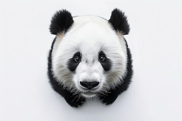Aesthetic minimalism at its finest, with a detailed shot of a panda face against a pristine white...