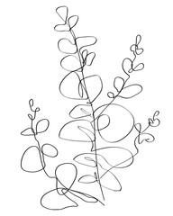 Png leaf black line art minimal design element