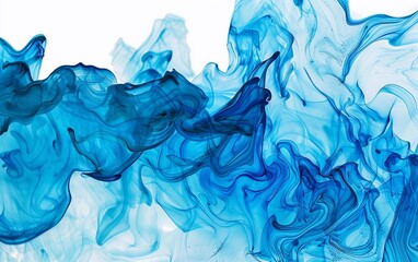A blue and white swirl of smoke, with the blue being the dominant color