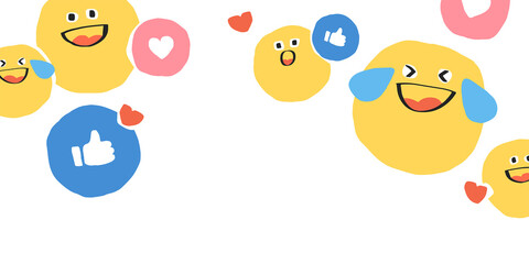 Fototapeta premium PNG transparent border with cute doodle emoji icons