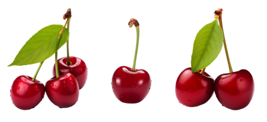 Cherry isolated. Cherry on white. Cherries. With clipping path.