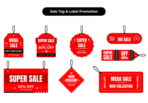 Flat Sale Red Tag And Label Promotion Set