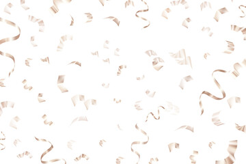 Png rose gold ribbons 3D border on transparent background for birthday celebration