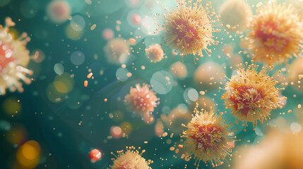 Pollen allergy seasonal allergic , Airborne pollen grains - obrazy, fototapety, plakaty