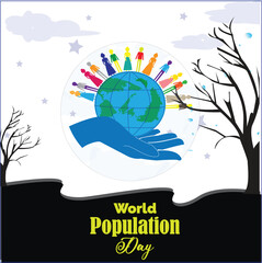 This is simple and vector World Population day Background and it is editable.