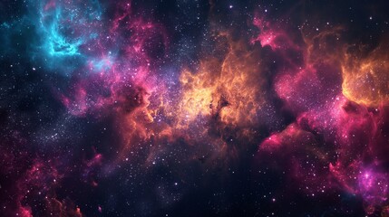 Fototapeta na wymiar Cosmic Nebula with Vibrant Colors in Space