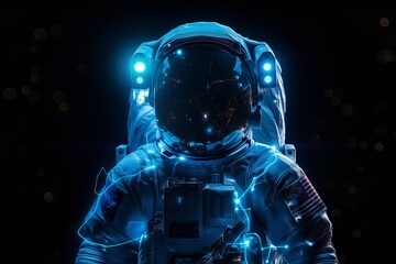 Astronaut in Space with Cosmic Nebula Backdrop