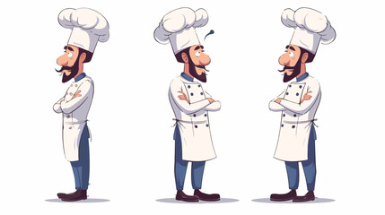 Chief cooking character. Hand drawn style vector desi