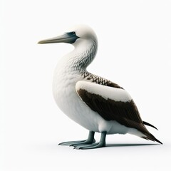 Image of isolated boobie bird against pure white background, ideal for presentations
