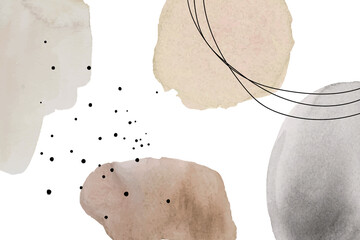 Abstract png transparent background in brown watercolor