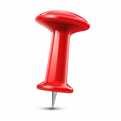 A red push pin vector on white background