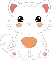 cute cat coloring page for kids
