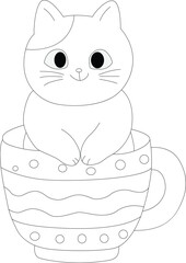 cute cat coloring page for kids