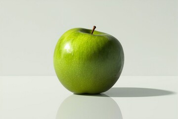 Green Apple isolated on white background, studio shot. 