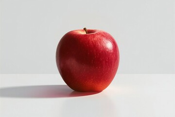 Fresh Red Apple isolated on white background, studio shot. 