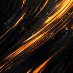 Fototapeta na wymiar Dynamic Fusion: Black & Orange Abstract with Vibrant Movement. Generative AI