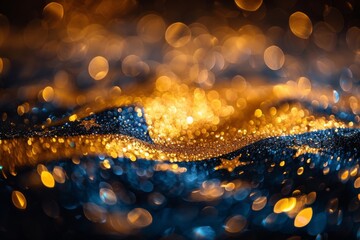 Bosnia and Herzegovina flag colors  in bokeh and glitter