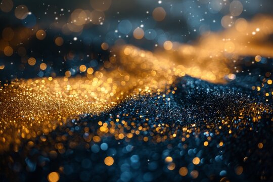 Bosnia and Herzegovina flag colors  in bokeh and glitter