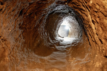 A long corridor inside the cave