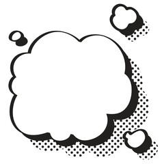Thought bubble png sticker, cartoon pop art style