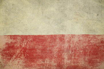 Flag of Poland in grunge style.