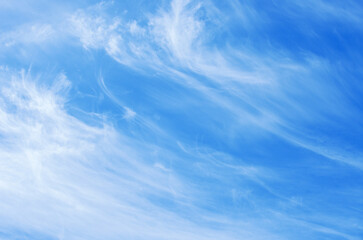 White clouds in blue sky