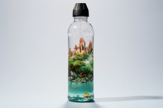 AquaVenture Water Bottle , white background.