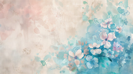 Vintage Watercolor Floral Composition with a Hint of Nostalgia