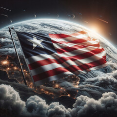 3D rendered Liberia flag, isolated on a clean background. High-quality, realistic depiction perfect for various uses, Generated by AI.